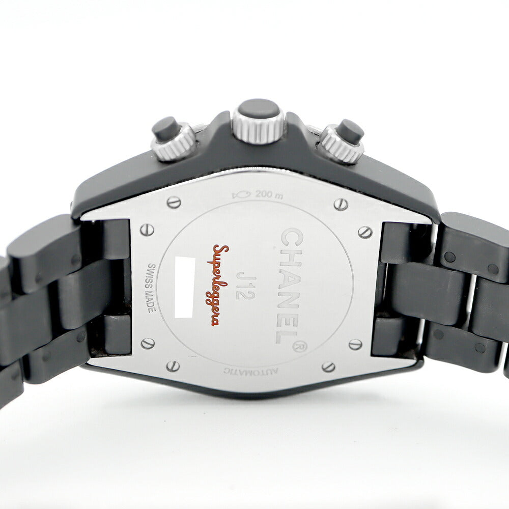 CHANEL シャネル J12 スーパーレッジェーラ 41mm H3409 クロノグラフ 200m防水 デイト 黒 ブラック CE セラミック SS ステンレス メンズ 自動巻き【6ヶ月保証】【腕時計】【中古】