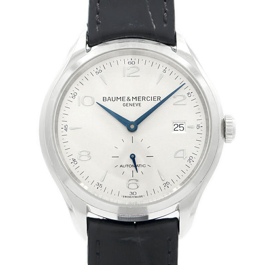 BAUME&MERCIER ボーム&メルシェ クリフトン 65717 MOA10052 デイト 50m防水 スモールセコンド シルバー SS ステンレス 純正尾錠 メンズ 自動巻き【6ヶ月保証】【腕時計】【中古】