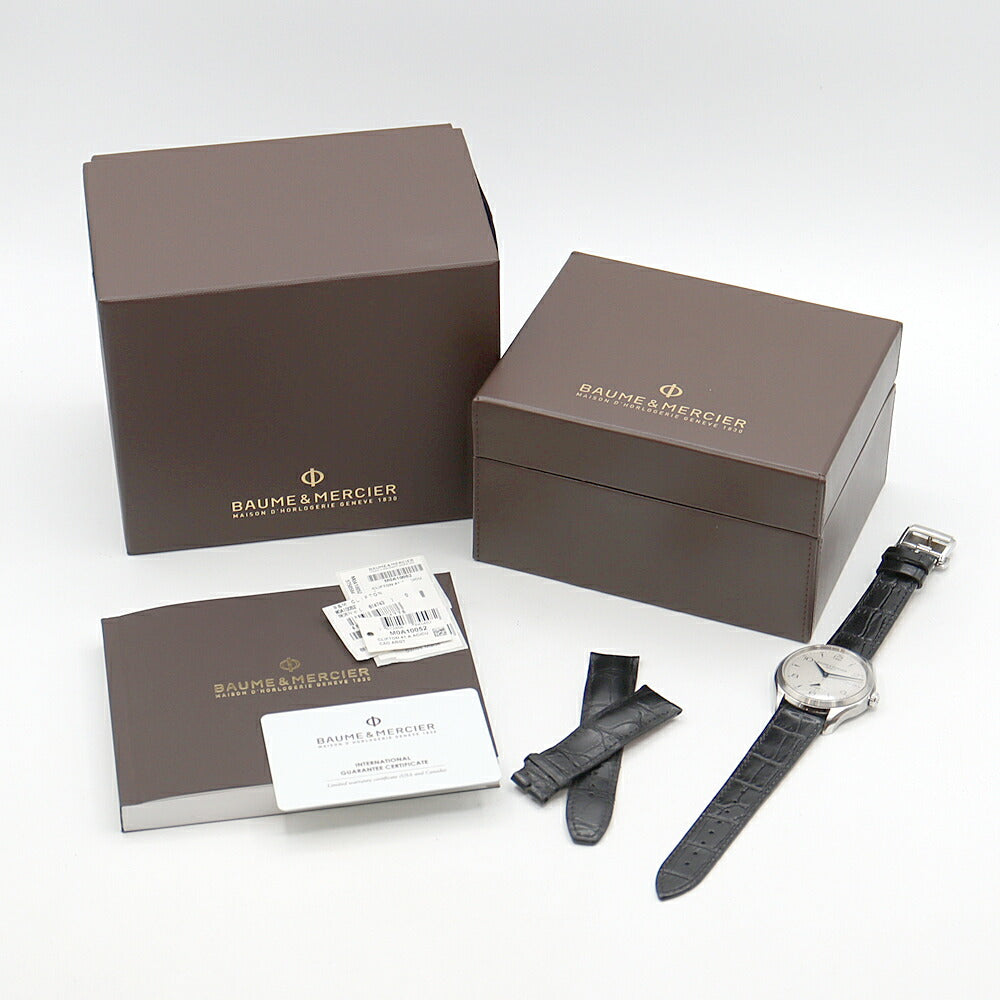 BAUME&MERCIER ボーム&メルシェ クリフトン 65717 MOA10052 デイト 50m防水 スモールセコンド シルバー SS ステンレス 純正尾錠 メンズ 自動巻き【6ヶ月保証】【腕時計】【中古】