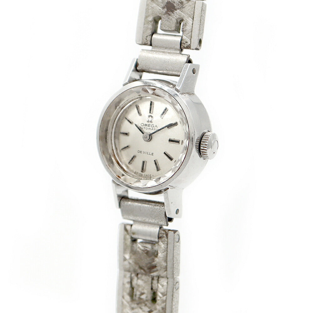 OMEGA DeVille 551.038 Cal.661 24 stones cut glass silver SS stainless steel ladies automatic winding DeVille antique vintage [watch] [used]