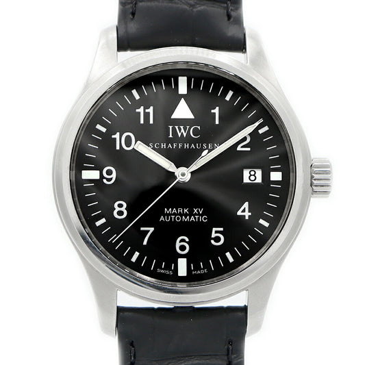IWC インターナショナルウォッチカンパニー マークXV IW325301 デイト 黒 ブラック SS ステンレス 純正尾錠 メンズ 自動巻き マーク15【6ヶ月保証】【腕時計】【中古】
