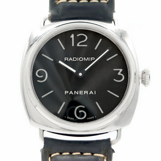 Internally inspected PANERAI Radiomir Base H number PAM00210 100m waterproof back skid black SS stainless steel genuine buckle men's manual winding [6 months warranty] [watch] [used]