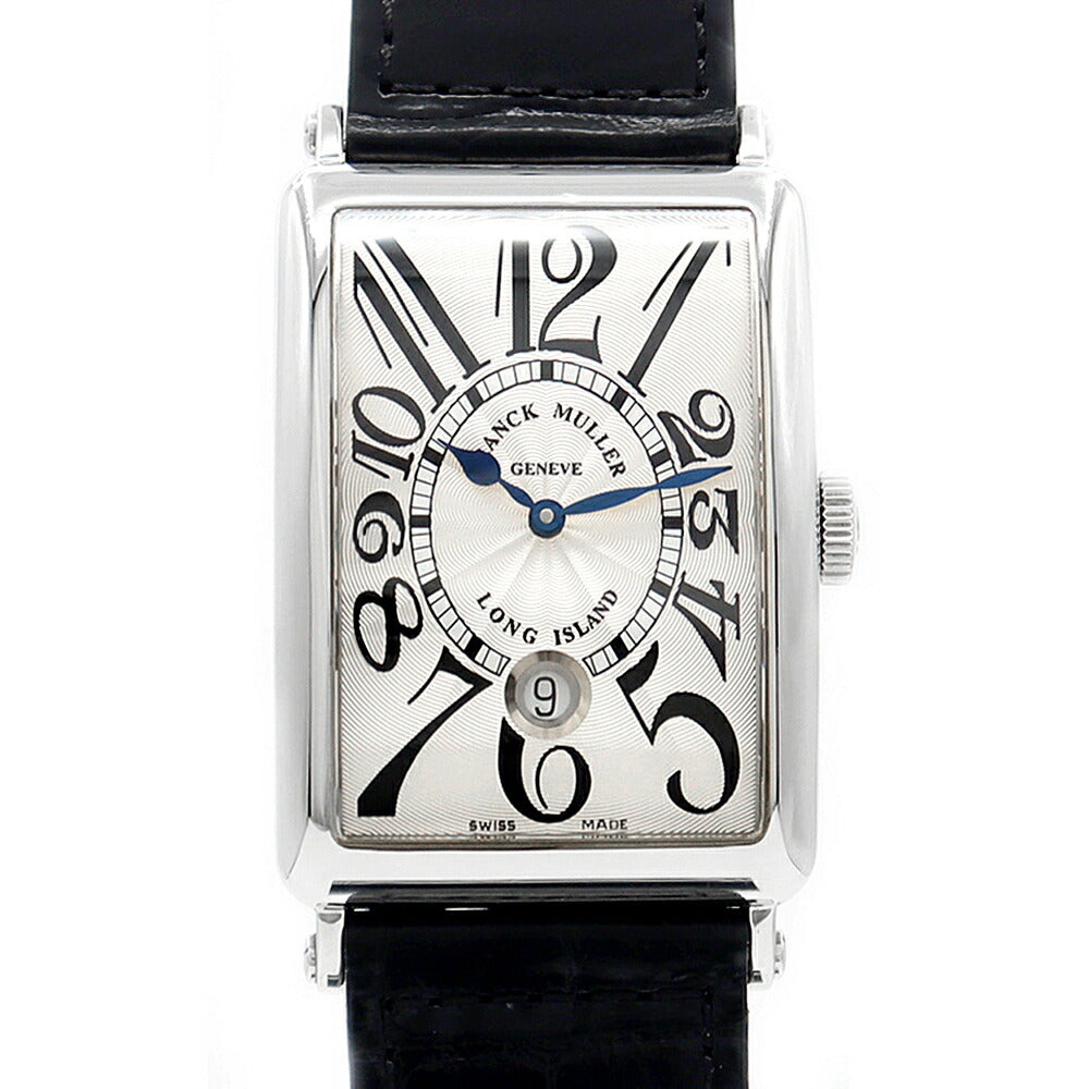 内部点検済 FRANCK MULLER フランクミュラー ロングアイランド 1200SC DT デイト シルバー ギョーシェ SS 純正ベルト 純正尾錠 メンズ 自動巻き【6ヶ月保証】【中古】【腕時計】