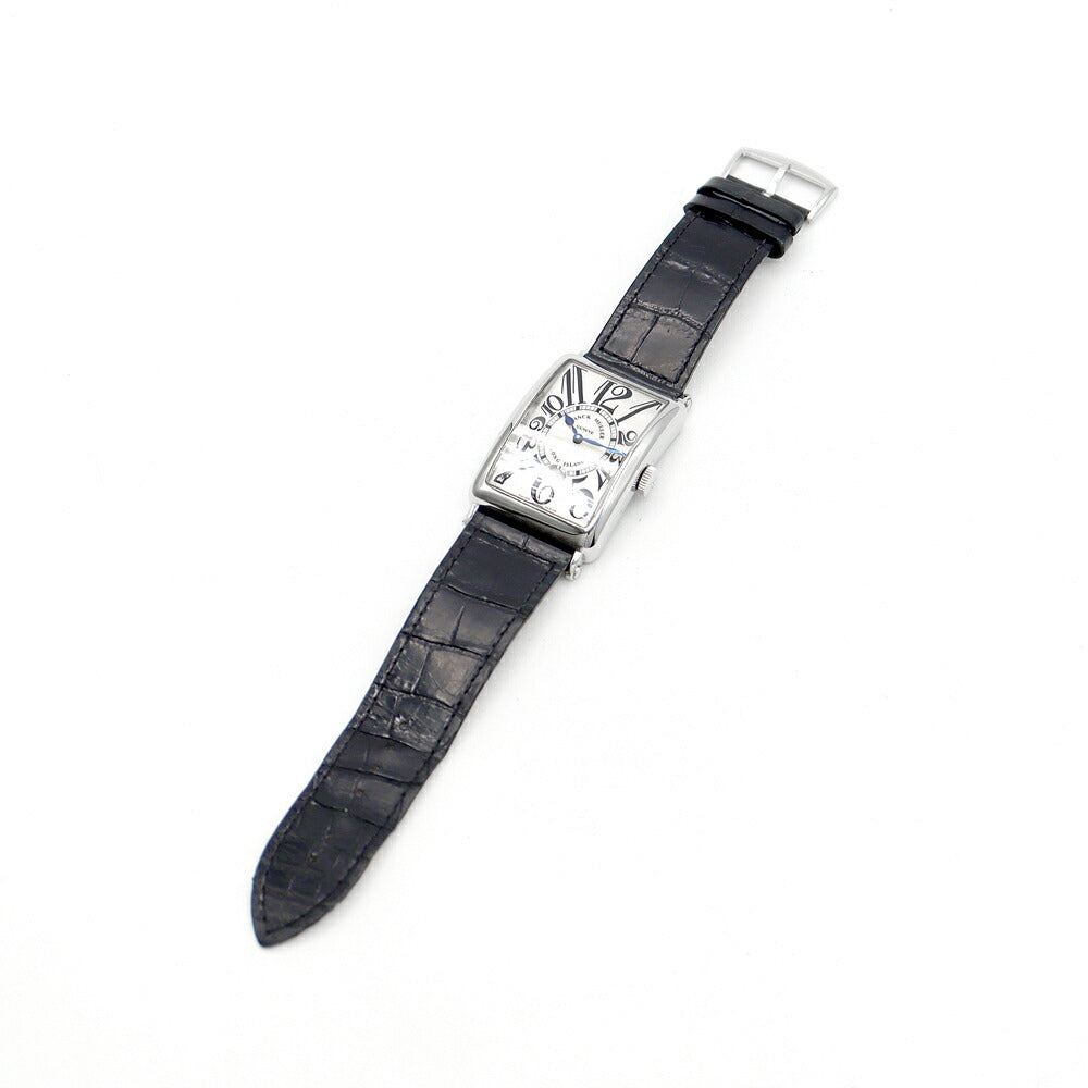 内部点検済 FRANCK MULLER フランクミュラー ロングアイランド 1200SC DT デイト シルバー ギョーシェ SS 純正ベルト 純正尾錠 メンズ 自動巻き【6ヶ月保証】【中古】【腕時計】