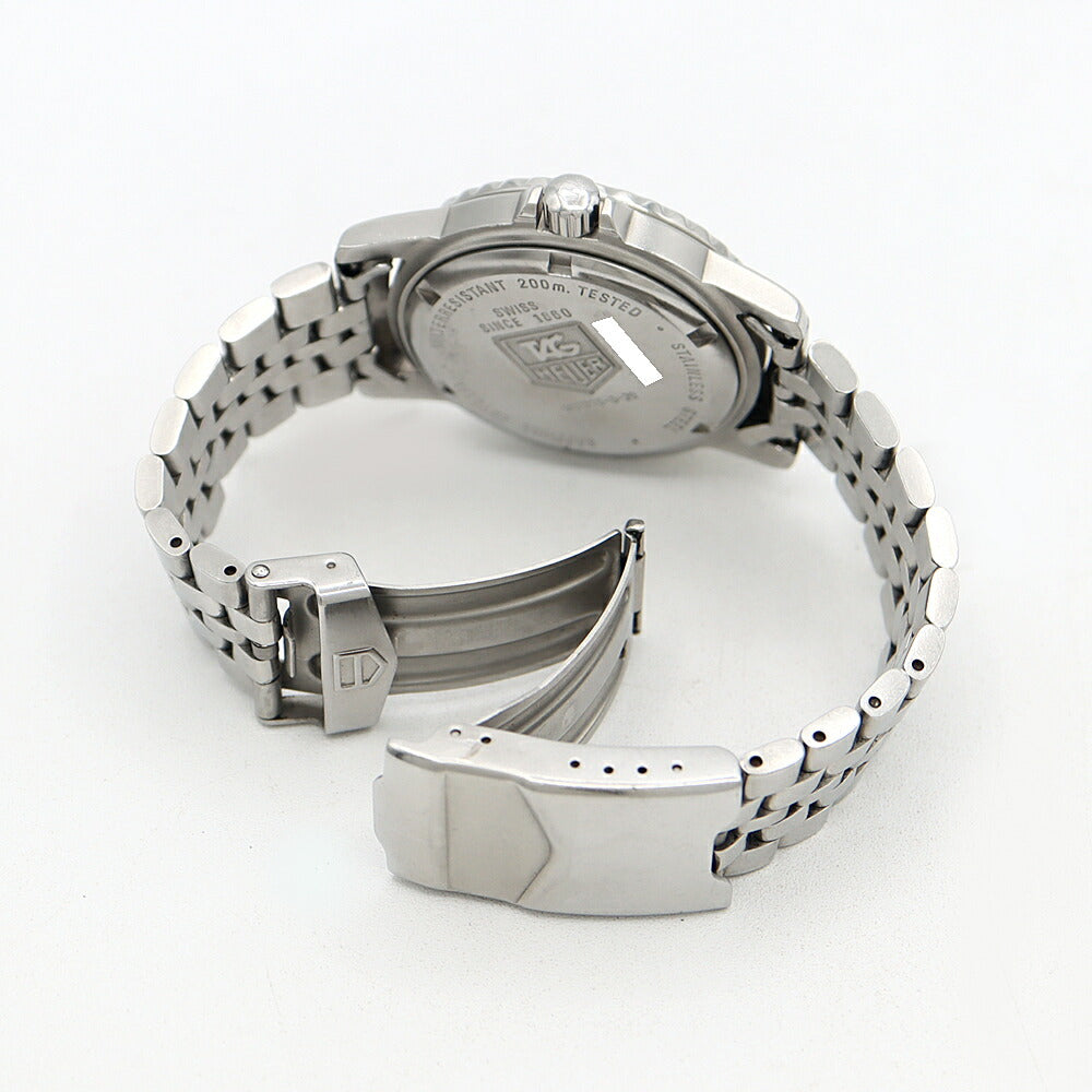 電池交換済 TAG Heuer タグホイヤー プロフェッショナル 1500シリーズ WD1210-G-20 デイト 200m防水 黒 ブラック SS ステンレス メンズ クォーツ【6ヶ月保証】【腕時計】【中古】