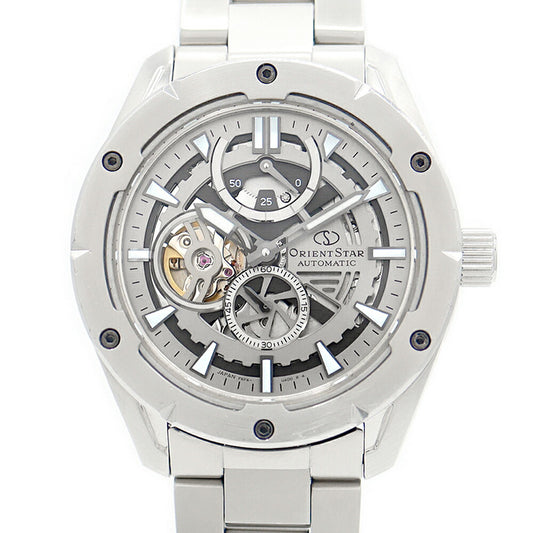 ORIENT STAR オリエントスター アバンギャルドスケルトン F6F4-UAF0 RK-AV0A02S スモールセコンド パワーリザーブ 裏スケ シルバー SS ステンレス メンズ 自動巻き【6ヶ月保証】【腕時計】【中古】
