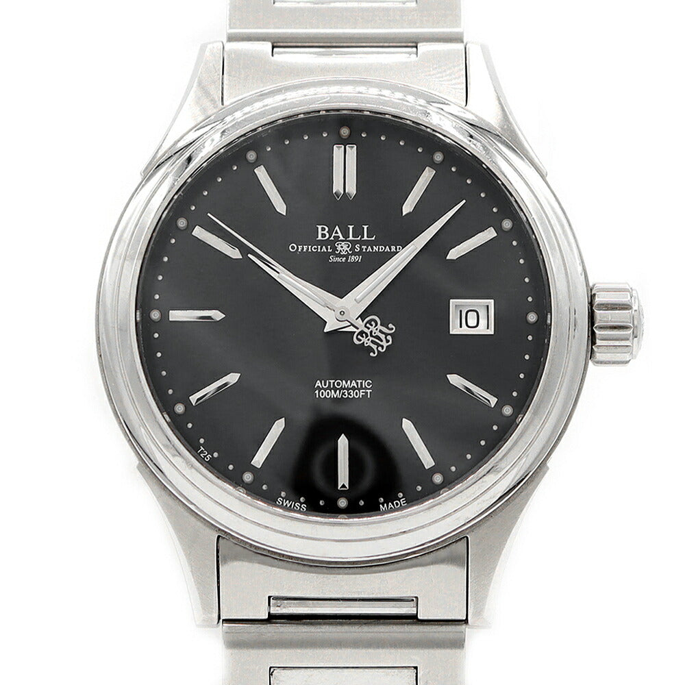 BALL ボール ウォッチ ファイヤーマン クラシック 40mm NM2098C-SJ-BK デイト 100m防水 黒 ブラック SS ステンレス メンズ 自動巻き【6ヶ月保証】【腕時計】【中古】