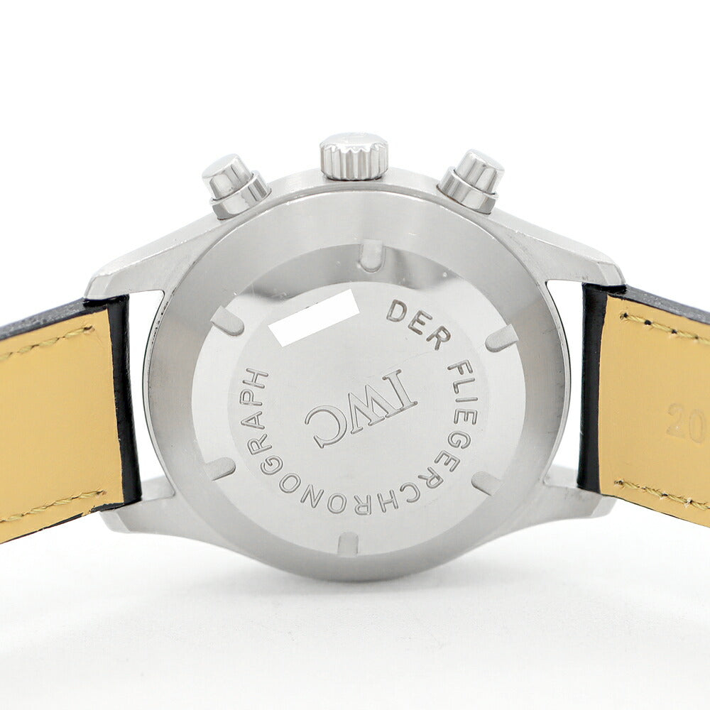IWC インターナショナルウォッチカンパニー フリーガー クロノグラフ IW370603 デイデイト 60m防水 スモールセコンド 黒 ブラック SS ステンレス 純正尾錠 メンズ 自動巻き【6ヶ月保証】【腕時計】【中古】
