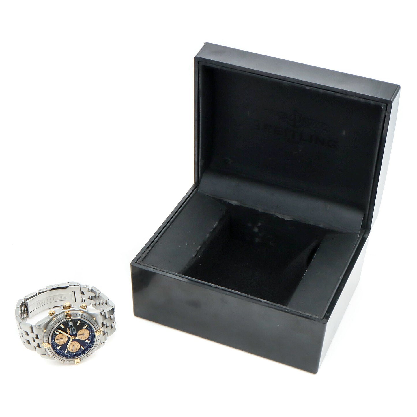 BREITLING ブライトリング クロスウィンド ビコロ クロノグラフ B13355 デイト 100m防水 黒 ブラック SS ステンレス YG イエローゴールド コンビ メンズ 自動巻き【6ヶ月保証】【腕時計】【中古】