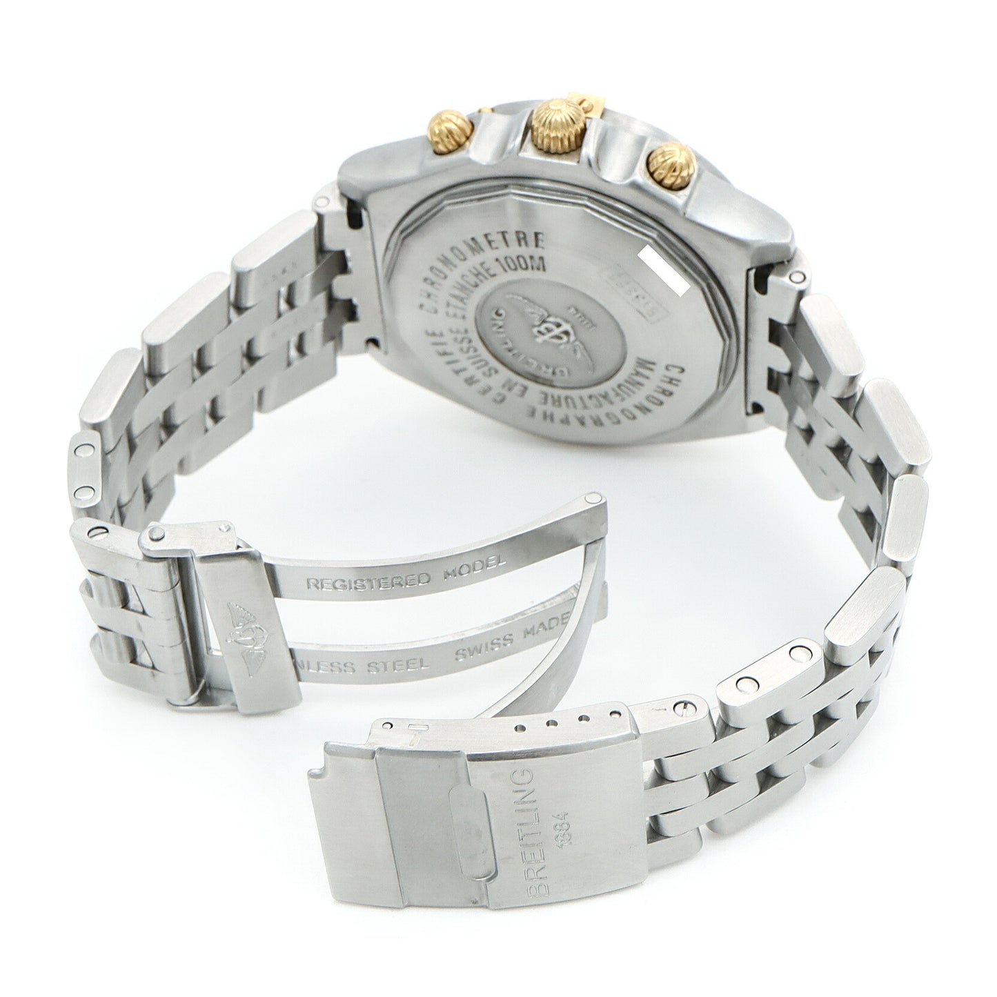 BREITLING ブライトリング クロスウィンド ビコロ クロノグラフ B13355 デイト 100m防水 黒 ブラック SS ステンレス YG イエローゴールド コンビ メンズ 自動巻き【6ヶ月保証】【腕時計】【中古】