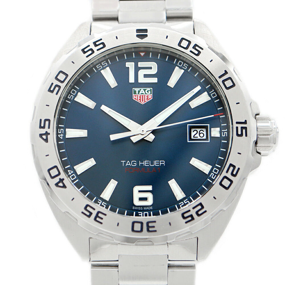 電池交換済 TAG Heuer タグホイヤー フォーミュラ1 WAZ1118 BA0875 200ｍ防水 デイト 青 ブルー SS ステンレス メンズ クォーツ【6ヶ月保証】【腕時計】【中古】