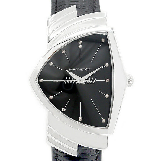 Battery replaced HAMILTON Hamilton Ventura H244112 Black SS Stainless Steel Genuine Belt Genuine Buckle Men's Quartz [6 Month Warranty] [Watch] [Used]