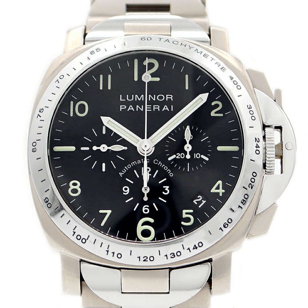 PANERAI パネライ LUMINOR ルミノール クロノグラフ PAM00072 C番 200m防水 裏スケ スモールセコンド 黒 ブラック SS ステンレス Ti チタン メンズ 自動巻き【6ヶ月保証】【腕時計】【中古】