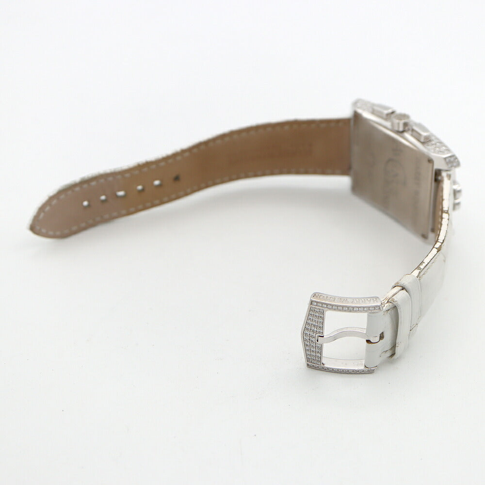 内部点検済 HARRY WINSTON ハリーウィンストン アヴェニューC クロノグラフ 純正ダイヤベゼル 330/MCA AVCACH32WW006 ダイヤモンド 白 ホワイトシェル K18WG ホワイトゴールド 純正ベルト 純正ダイヤ尾錠 メンズ 自動巻き【6ヶ月保証】【腕時計】【中古】