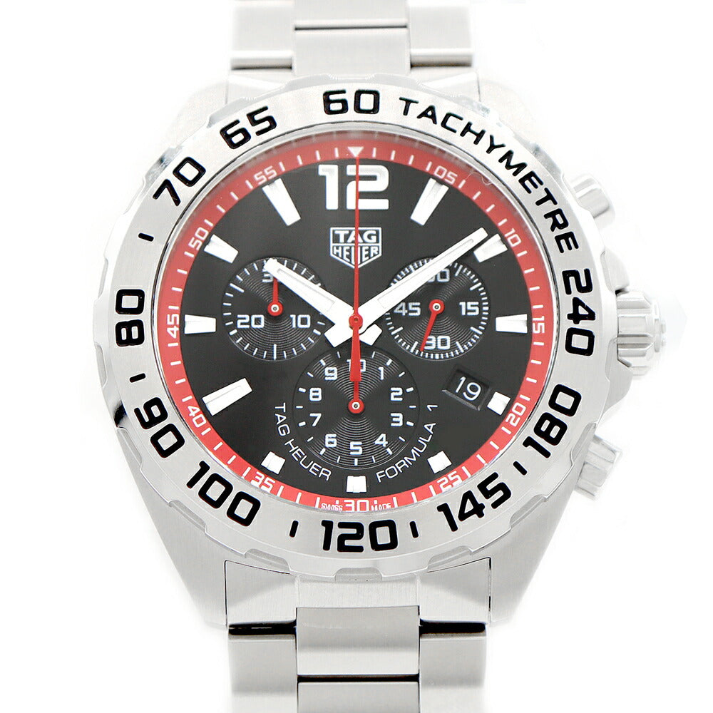 電池交換済 TAG Heuer タグホイヤー フォーミュラ1 クロノグラフ CAZ101Y BA0842 200m防水 デイト スモールセコンド 黒 ブラック SS ステンレス メンズ クォーツ フォーミュラー1【6ヶ月保証】【腕時計】【中古】