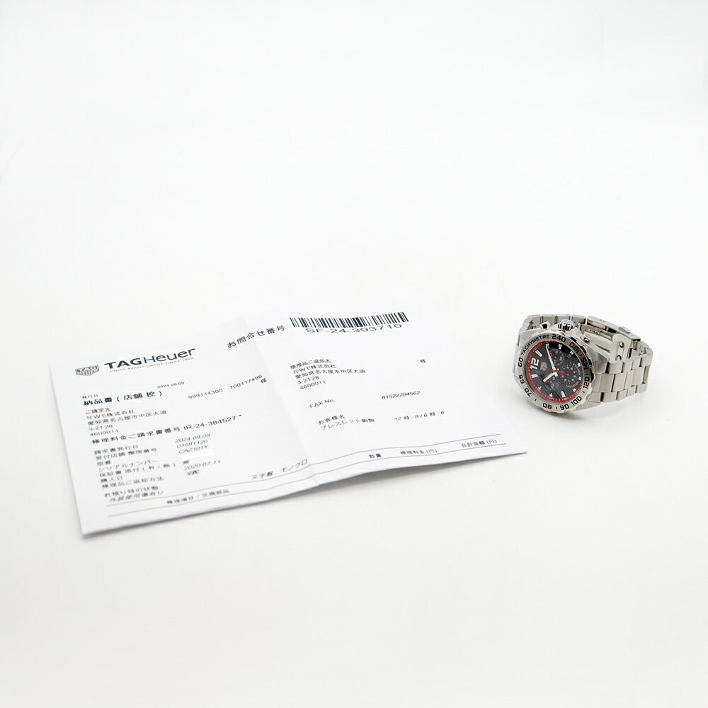 電池交換済 TAG Heuer タグホイヤー フォーミュラ1 クロノグラフ CAZ101Y BA0842 200m防水 デイト スモールセコンド 黒 ブラック SS ステンレス メンズ クォーツ フォーミュラー1【6ヶ月保証】【腕時計】【中古】