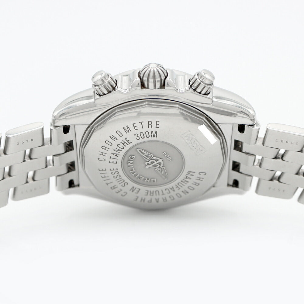 内部点検済 BREITLING クロノマット エボリューション クロノグラフ A13356 スモールセコンド デイト 300m防水 シルバー SS ステンレス メンズ 自動巻き【6ヶ月保証】【腕時計】【中古】