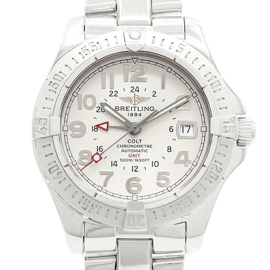 BREITLING ブライトリング コルト GMT A32350 デイト 500ｍ防水 シルバー SS ステンレス メンズ 自動巻き【6ヶ月保証】【腕時計】【中古】