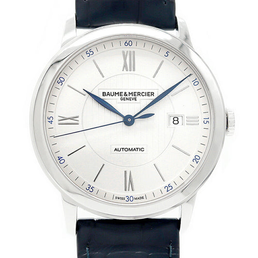 Internally inspected BAUME&MERCIER Classima 65814 MOA10333 50m waterproof date silver SS stainless steel genuine belt genuine buckle men's automatic winding [6 months warranty] [watch] [used]