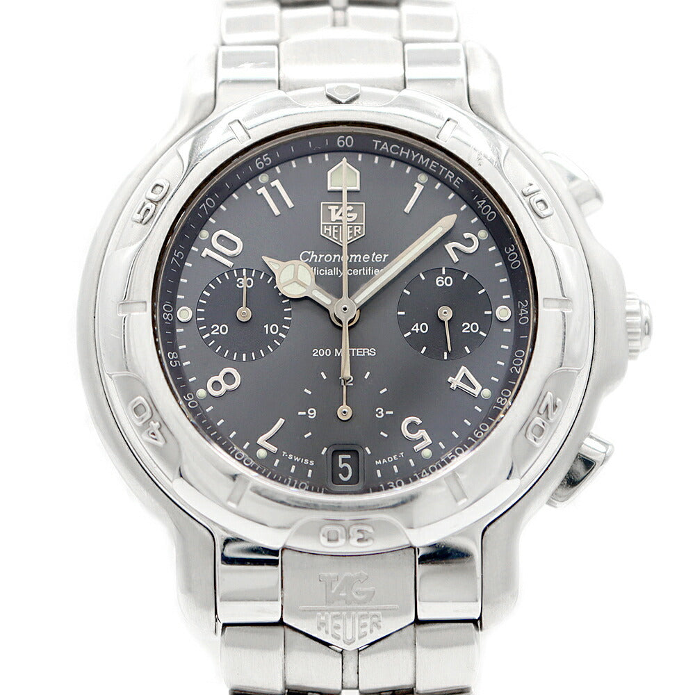 TAG Heuer タグホイヤー 6000シリーズ CH5112 クロノグラフ デイト 200m防水 スモールセコンド グレー SS ステンレス メンズ 自動巻き【6ヶ月保証】【腕時計】【中古】