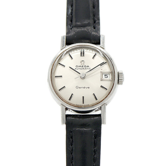 OMEGA Geneve 562.005 Cal.681 24 stones Date Silver SS Stainless Steel Ladies Automatic Winding Antique Vintage [Watch] [Used]