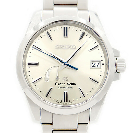 SEIKO GS Grand Seiko Spring Drive 9R65-0BG0 Date 100m Water Resistant Power Reserve Silver Ti Titanium Men's Automatic Winding [6 Month Warranty] [Watch] [Used]