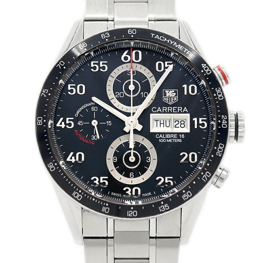 TAG Heuer TAG Heuer Carrera Caliber 16 Chronograph Day Date CV2A10.BA0796 Back Skelton 100m Water Resistant Black SS Stainless Steel Men's Automatic Winding [6 Month Warranty] [Watch] [Used]