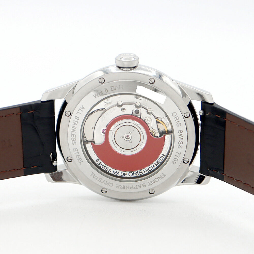 内部点検済 ORIS オリス アートリエ ジャンピングアワー 7702 裏スケ 50m防水 シルバー SS ステンレス 純正尾錠 メンズ 自動巻き【6ヶ月保証】【腕時計】【中古】