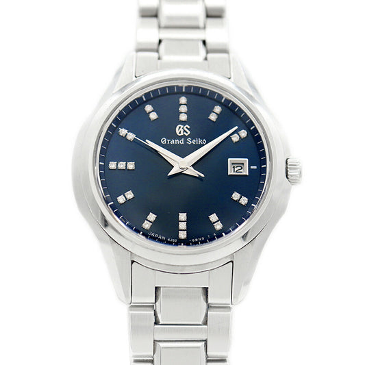 Battery replaced SEIKO GS Grand Seiko 4J52-0AE0 Diamond 25P Diamond 100m Water Resistant Date Blue SS Stainless Steel Ladies Quartz [6 Month Warranty] [Watch] [Used]