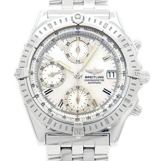 BREITLING ブライトリング クロノマット A13352 クロノグラフ デイト 100m防水 スモールセコンド 白 ホワイトシェル SS ステンレス メンズ 自動巻き 【6ヶ月保証】【腕時計】【中古】
