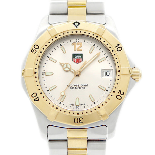 電池交換済 TAG Heuer タグホイヤー プロフェッショナル 2000 クラシック WK1120 デイト 200m防水 シルバー SS ステンレス YGP イエローゴールド コンビ メンズ クォーツ【6ヶ月保証】【腕時計】【中古】