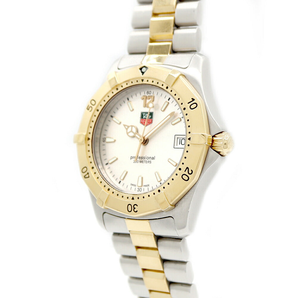 電池交換済 TAG Heuer タグホイヤー プロフェッショナル 2000 クラシック WK1120 デイト 200m防水 シルバー SS ステンレス YGP イエローゴールド コンビ メンズ クォーツ【6ヶ月保証】【腕時計】【中古】