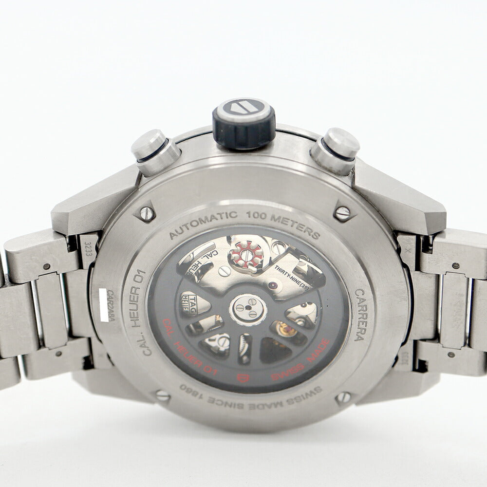 IS☆TAG Heuer タグホイヤー カレラ キャリバー ホイヤー01 グレーファントム クロノグラフ CAR2A8A BF0707 デイト 裏スケ 100m防水 スモールセコンド スケルトン Ti チタン メンズ 自動巻き【6ヶ月保証】【腕時計】【中古】