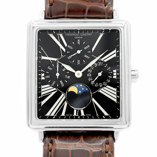 Battery replaced FREDERIQUE CONSTANT FREDERIQUE CONSTANT FC265X3C5 Triple Calendar Moon Phase Black SS Stainless Steel Men's Quartz [6 Month Warranty] [Watch] [Used]