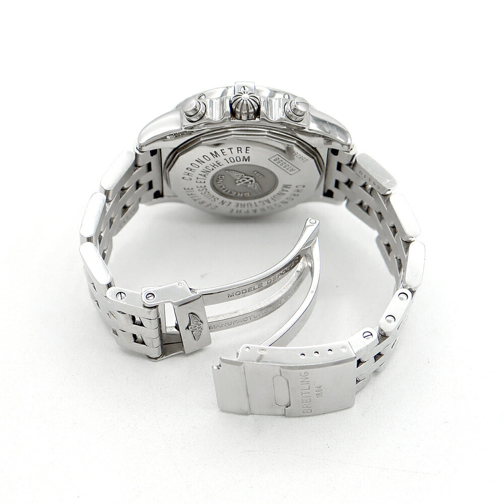 BREITLING ブライトリング クロノコックピット A13358 クロノグラフ 100m防水 デイト 茶 ブラウン SS ステンレス メンズ 自動巻き【6ヶ月保証】【腕時計】【中古】