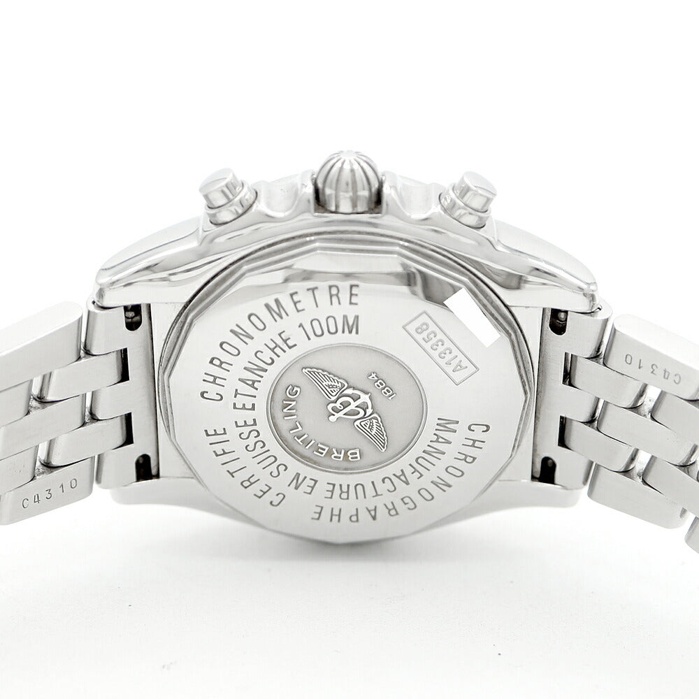 BREITLING ブライトリング クロノコックピット A13358 クロノグラフ 100m防水 デイト 茶 ブラウン SS ステンレス メンズ 自動巻き【6ヶ月保証】【腕時計】【中古】