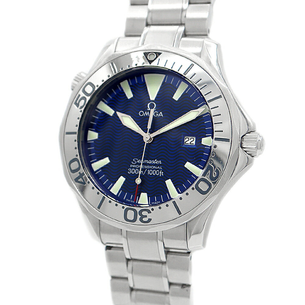 電池交換済 OMEGA オメガ シーマスター プロフェッショナル 300 2265.80 デイト 300m防水 青 ブルーギョーシェ SS ステンレス メンズ クォーツ【6ヶ月保証】【腕時計】【中古】