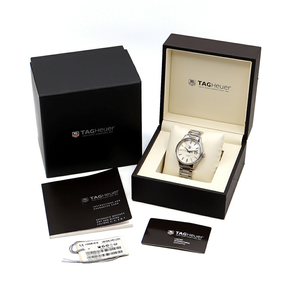 内部点検済 TAG Heuer タグホイヤー カレラ キャリバー5 WAR211B BA0782 100m防水 デイト 裏スケ シルバー SS ステンレス メンズ 自動巻き【6ヶ月保証】【腕時計】【中古】