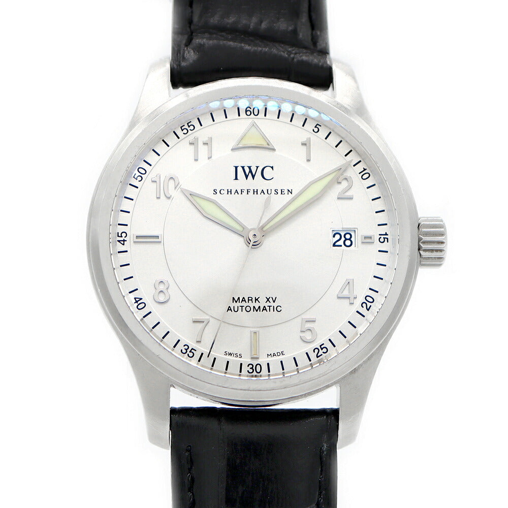 内部点検済 IWC インターナショナルウォッチカンパニー スピットファイア マークXV IW325313 デイト シルバー SS ステンレス 純正尾錠 メンズ 自動巻き スピットファイヤ マーク15【6ヶ月保証】【腕時計】【中古】