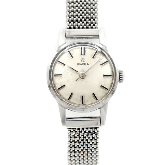 OMEGA 2843 61 Cal.252 17 stones silver SS stainless steel ladies manual winding antique vintage [watch] [used]