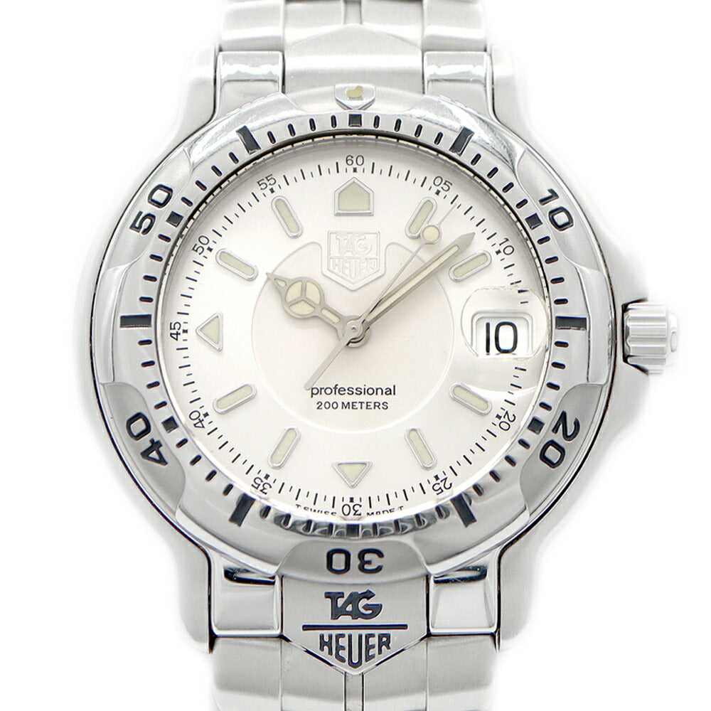 電池交換済 TAG Heuer タグホイヤー プロフェッショナル WH1113 デイト 200m防水 シルバー SS ステンレス メンズ クォーツ【6ヶ月保証】【腕時計】【中古】