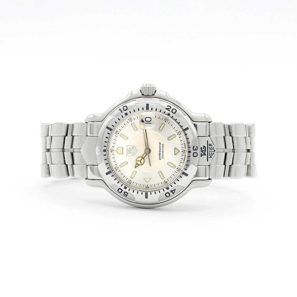 電池交換済 TAG Heuer タグホイヤー プロフェッショナル WH1113 デイト 200m防水 シルバー SS ステンレス メンズ クォーツ【6ヶ月保証】【腕時計】【中古】