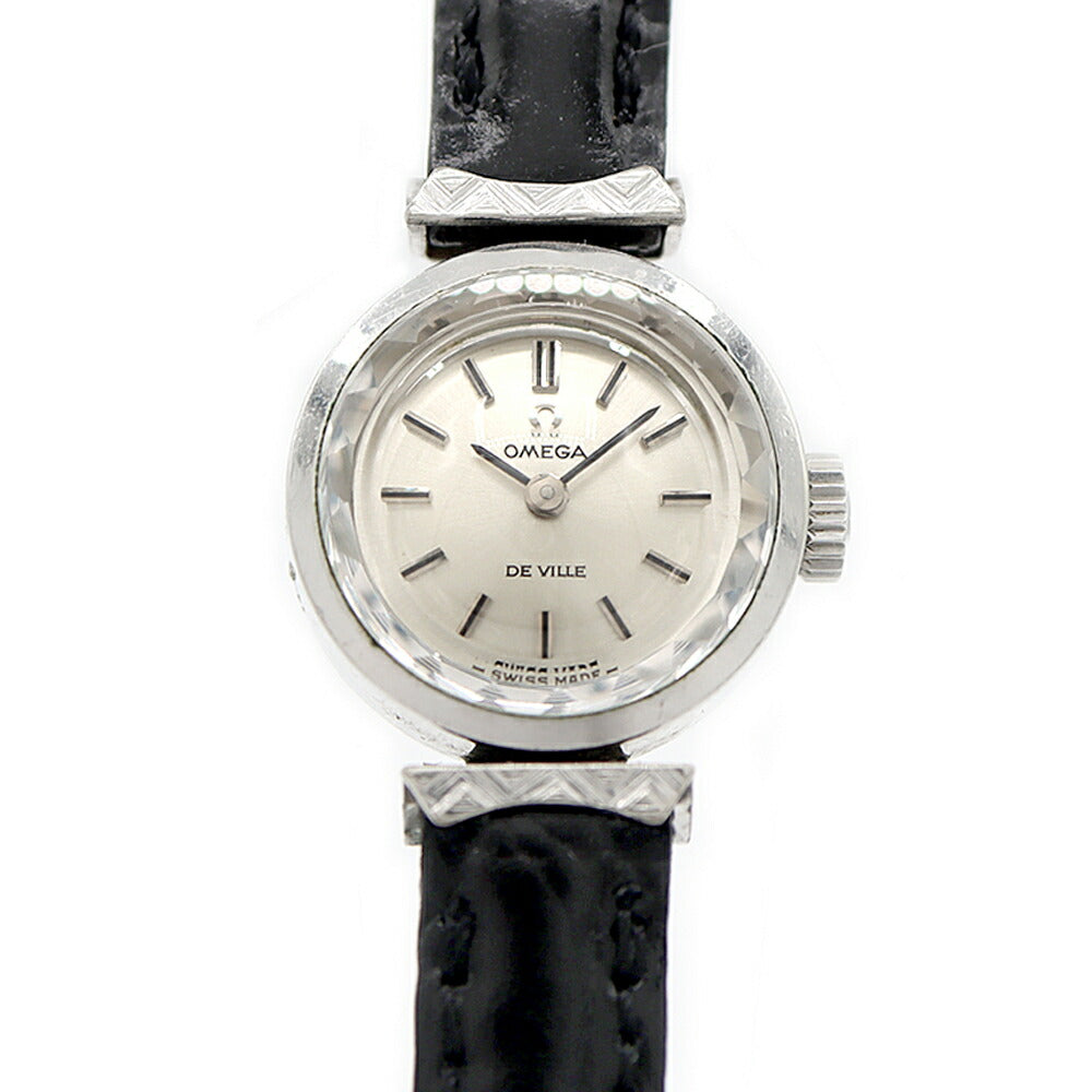 OMEGA オメガ DeVille デビル カットガラス 511.286 Cal.485 17石 シルバー SS ステンレス レディース 手巻き アンティーク ヴィンテージ デヴィル【腕時計】【中古】