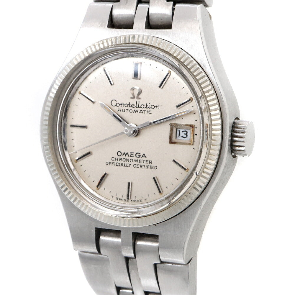 OMEGA オメガ コンステレーション クロノメーター WGベゼル 568.0017 Cal.685 24石 デイト シルバー K18WG ホワイトゴールド SS ステンレス レディース 自動巻き アンティーク ヴィンテージ【腕時計】【中古】
