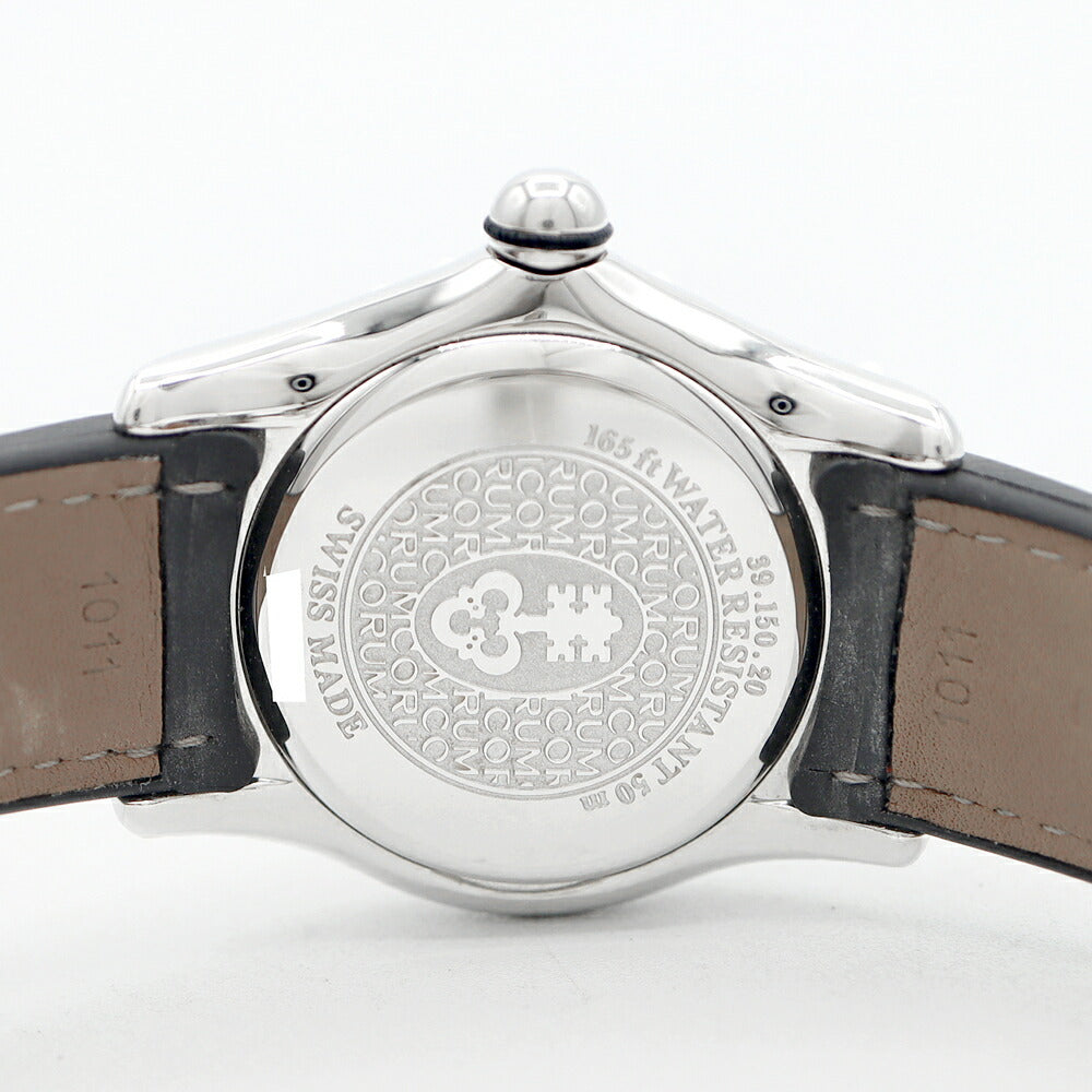 電池交換済 CORUM コルム バブル 39.150.20 デイト ピンクシェル SS ステンレス 純正ベルト 純正尾錠 レディース クォーツ【6ヶ月保証】【腕時計】【中古】