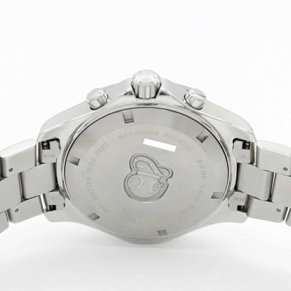 電池交換済 TAG Heuer タグホイヤー アクアレーサー グランドデイト クロノグラフ CAF101B スモールセコンド 300m防水 シルバー SS ステンレス メンズ クォーツ【6ヶ月保証】【腕時計】【中古】