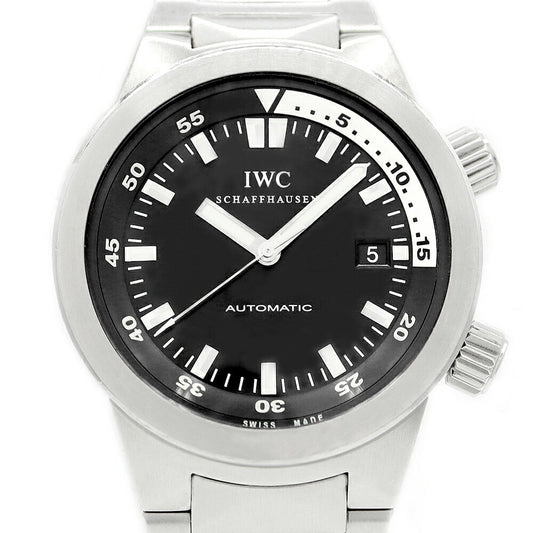 IWC International Watch Company Aquatimer IW354805 Date 1000m Water Resistant Black SS Stainless Steel Men's Automatic Winding [6 Month Warranty] [Watch] [Used]