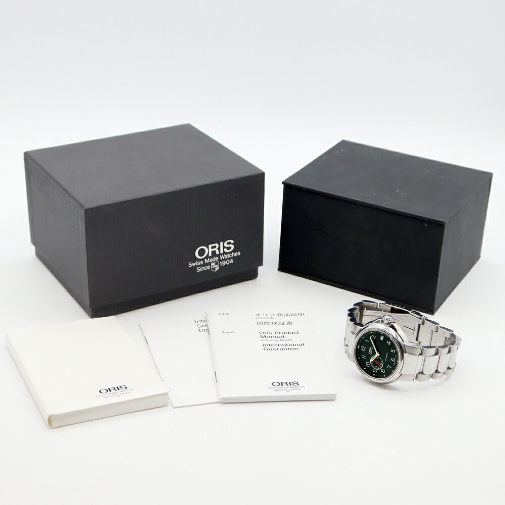 ORIS オリス 7496 デイト スモールセコンド 裏スケ 黒 ブラック SS ステンレス メンズ 自動巻き【6ヶ月保証】【腕時計】【中古】