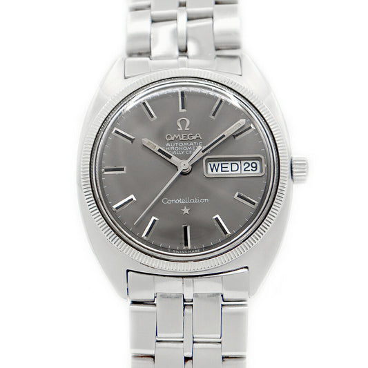 OMEGA Constellation C Line ST168.029 Cal.751 24 Stone Day Date Gray WG Bezel White Gold SS Stainless Steel Men's Automatic Winding Antique Vintage [Watch] [Used]
