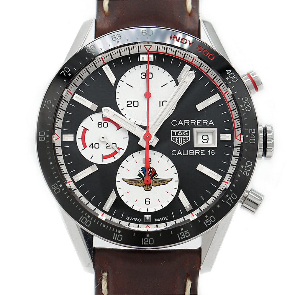 TAG Heuer TAG Heuer Carrera Caliber 16 Indy 500 Chronograph Limited to 500 pieces worldwide CV201AS Small Second Date 100m Water Resistant Black SS Stainless Steel Genuine Buckle Men's Automatic Winding [6 Month Warranty] [Watch] [Used]
